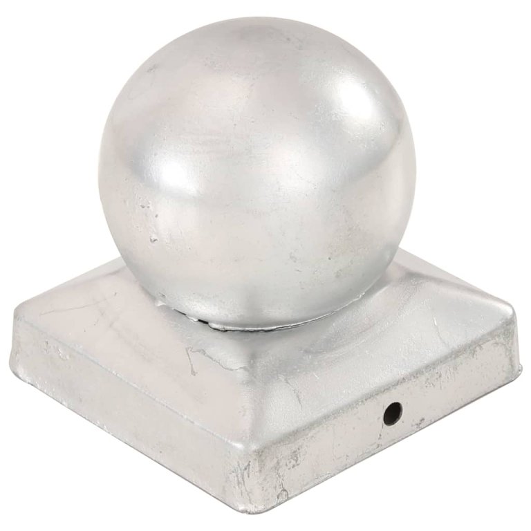 Capace stâlpi tip glob, 6 buc., 91 x 91 mm, metal galvanizat