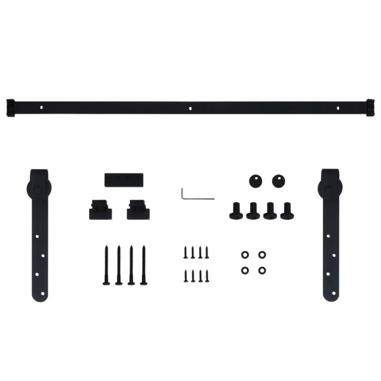 Set glisare ușă mini pentru dulap, oțel carbon, 122 cm