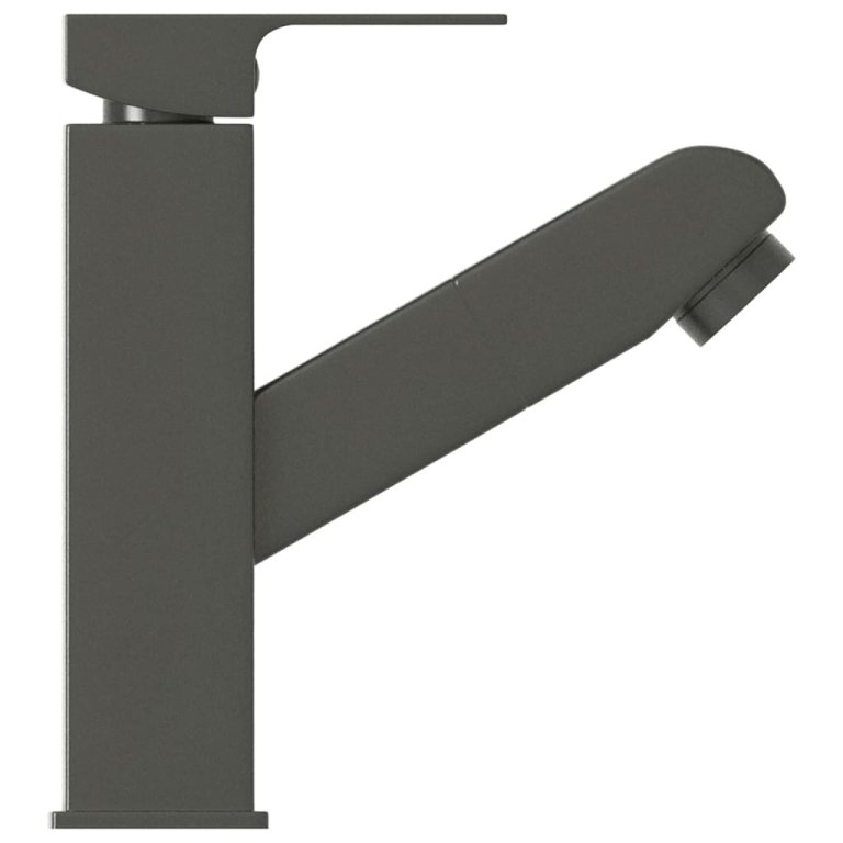 Robinet chiuvetă de baie retractabil, gri, 157x172 mm