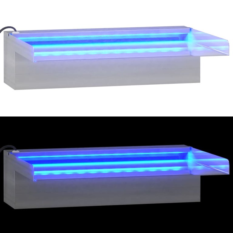 Deversor de cascadă cu LED-uri RGB, 30 cm, oțel inoxidabil