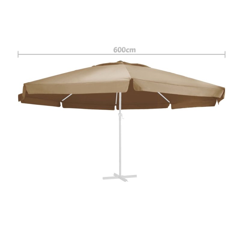 Pânză de schimb umbrelă de soare de grădină gri taupe 600 cm