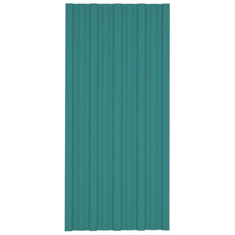 Panouri pentru acoperiș 12 buc. verde 100x45 cm oțel galvanizat