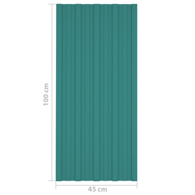 Panouri pentru acoperiș 12 buc. verde 100x45 cm oțel galvanizat