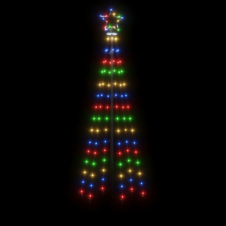 Brad de Crăciun, 108 LED-uri multicolore, 180 cm, cu țăruș