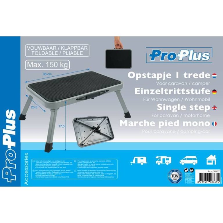 ProPlus Taburet cu o treaptă pliabil, 150 kg, metal