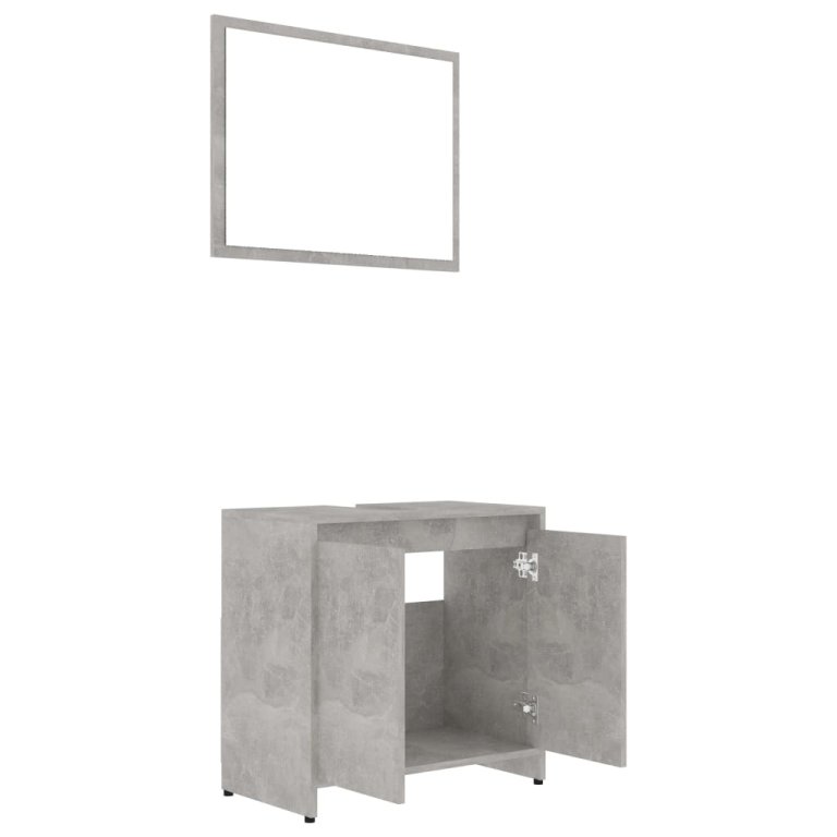 Set mobilier de baie, gri beton, PAL