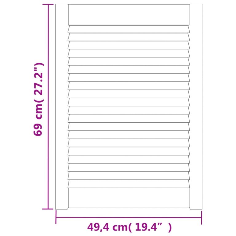 Uși dulap design lambriu 4 buc. alb 69x49,4 cm, lemn masiv pin