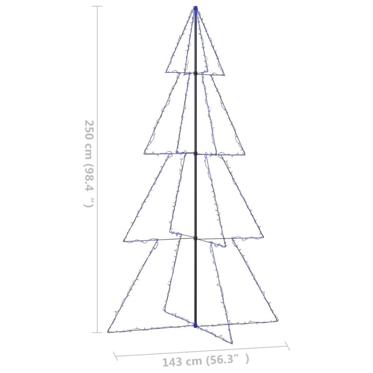 Brad Crăciun conic 360 LED-uri, 143x250 cm, interior & exterior