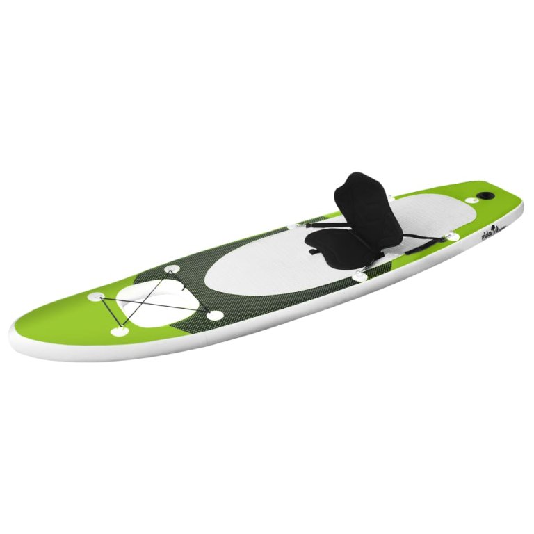 Set placă paddleboarding gonflabilă, verde, 330x76x10 cm