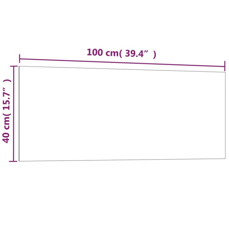 Tablă magnetică de perete neagră 100x40 cm, sticlă securizată