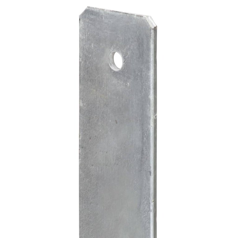 Ancore de gard, 2 buc., argintiu, 7x6x60 cm, oțel galvanizat