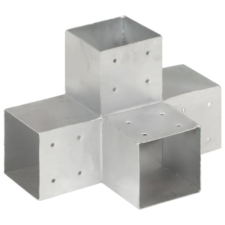 Conectori grindă, formă X, 4 buc, 101x101 mm, metal galvanizat