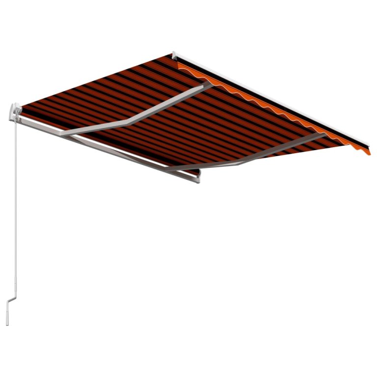 Copertină retractabilă manual, portocaliu & maro, 350 x 250 cm