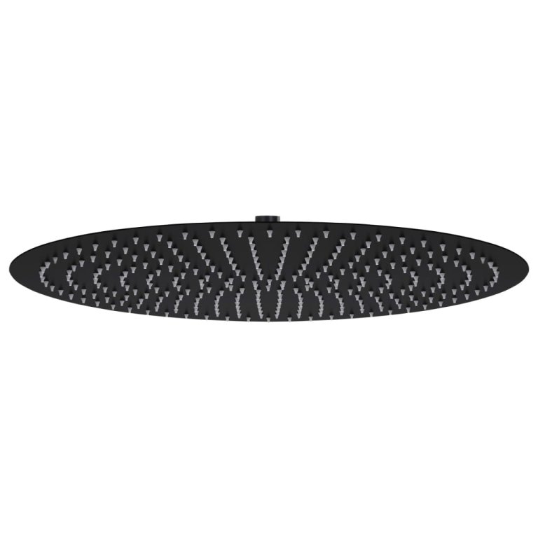 Cap de duș tip ploaie rotund, negru, 50 cm, oțel inoxidabil