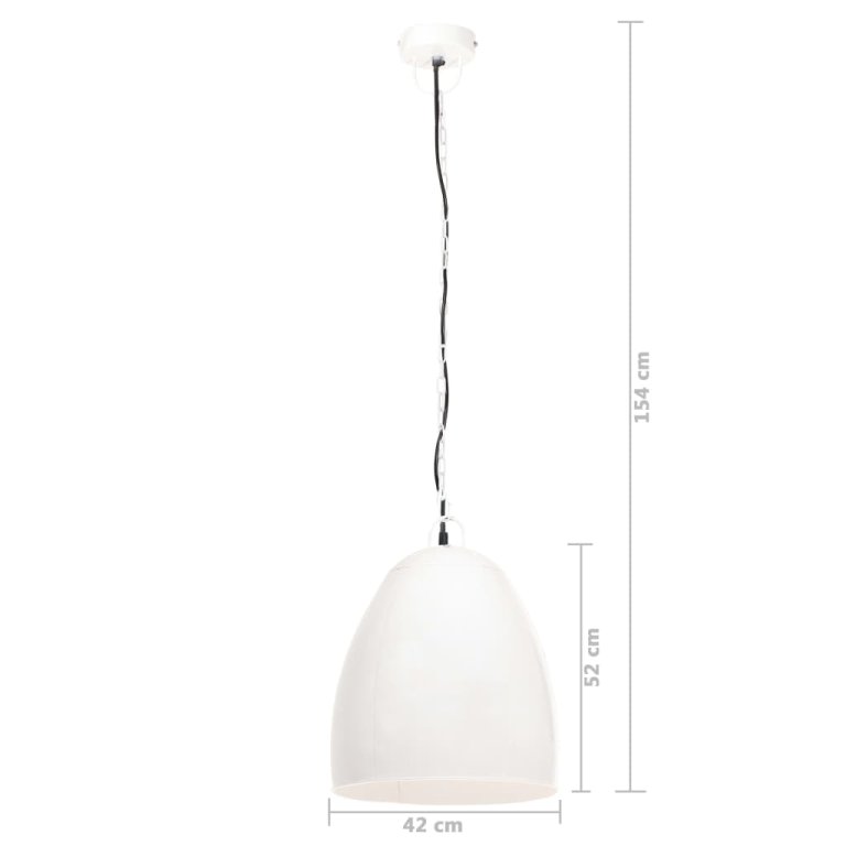 Lampă suspendată industrială, 25 W, alb, 42 cm, E27, rotund