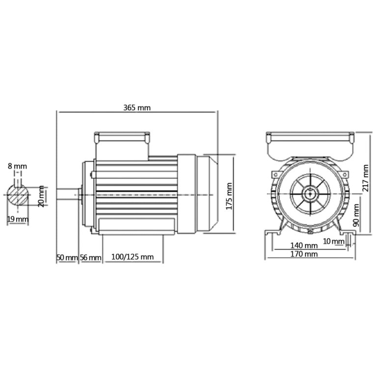 Motor electric monofazat aluminiu 2,2 kW / 3CP 2 poli 2800 RPM