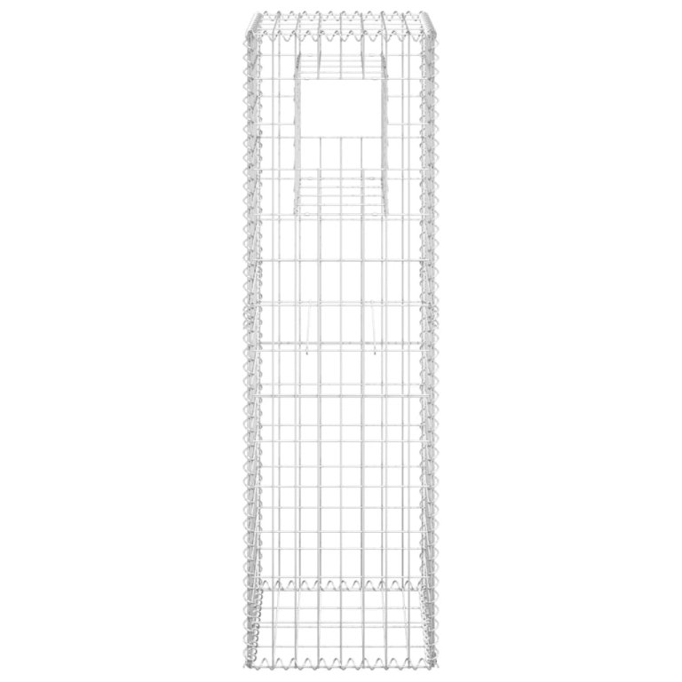 Stâlpi tip coș gabion, 2 buc., 40x40x140 cm, fier