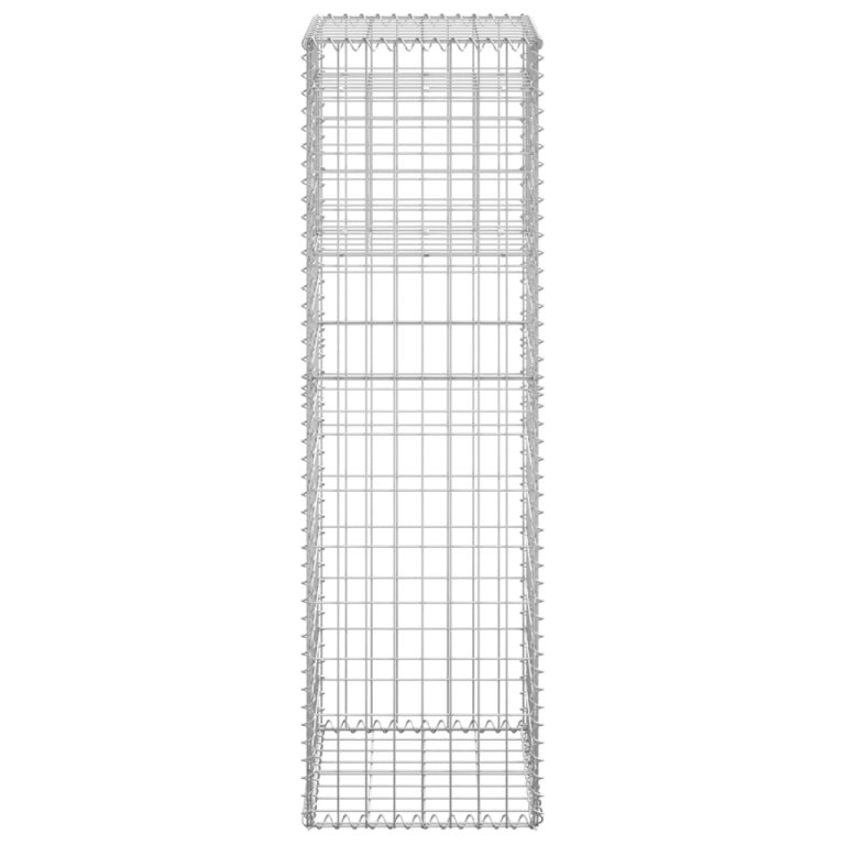 Stâlpi tip coș gabion, 2 buc., 40x40x140 cm, fier