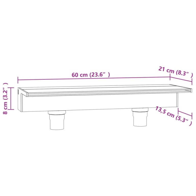 Deversor de cascadă cu LED-uri RGB, acrilic, 60 cm