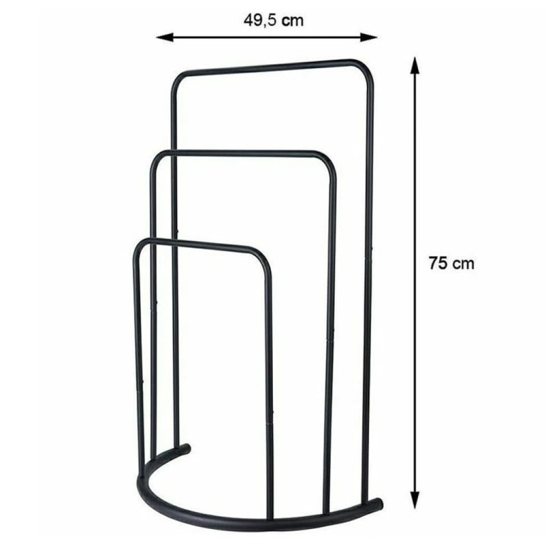 Bathroom Solutions Suport de prosoape vertical 49,5x75 cm metal negru