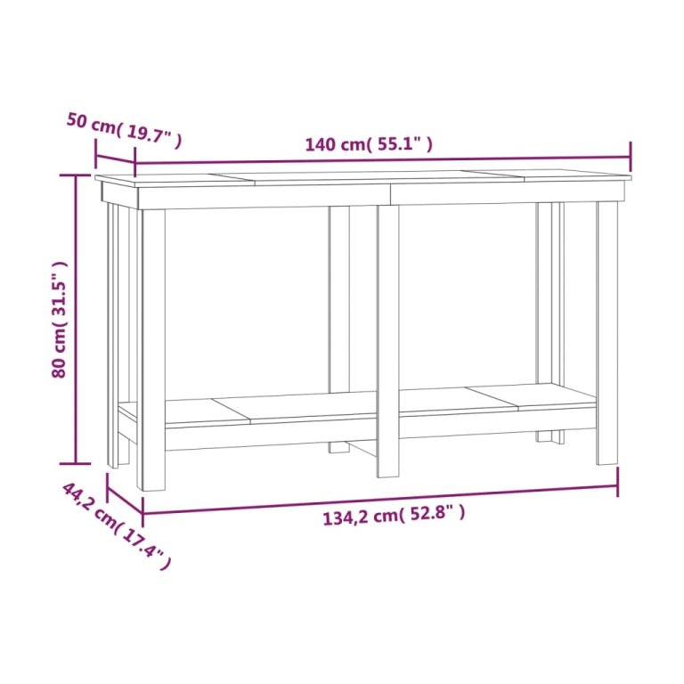 Banc de lucru, alb, 140x50x80 cm, lemn masiv pin