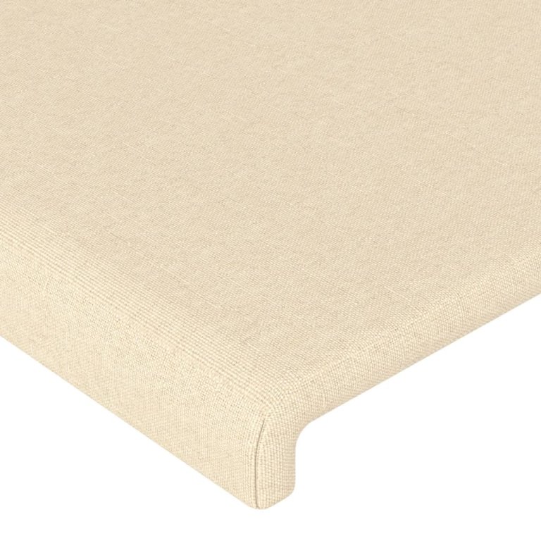 Tăblie de pat cu aripioare, crem, 83x23x118/128 cm, textil