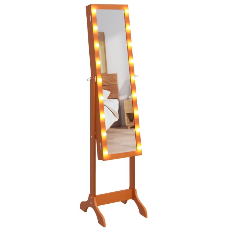 Oglindă de sine stătătoare cu LED, 34x37x146 cm