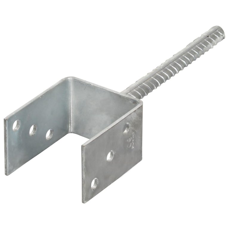 Ancore de gard, 6 buc., argintiu, 8x6x30 cm, oțel galvanizat