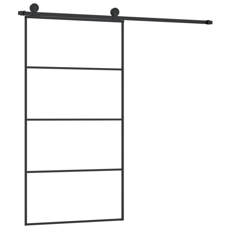 Ușă glisantă cu set feronerie 102,5x205 cm sticlă ESG/aluminiu