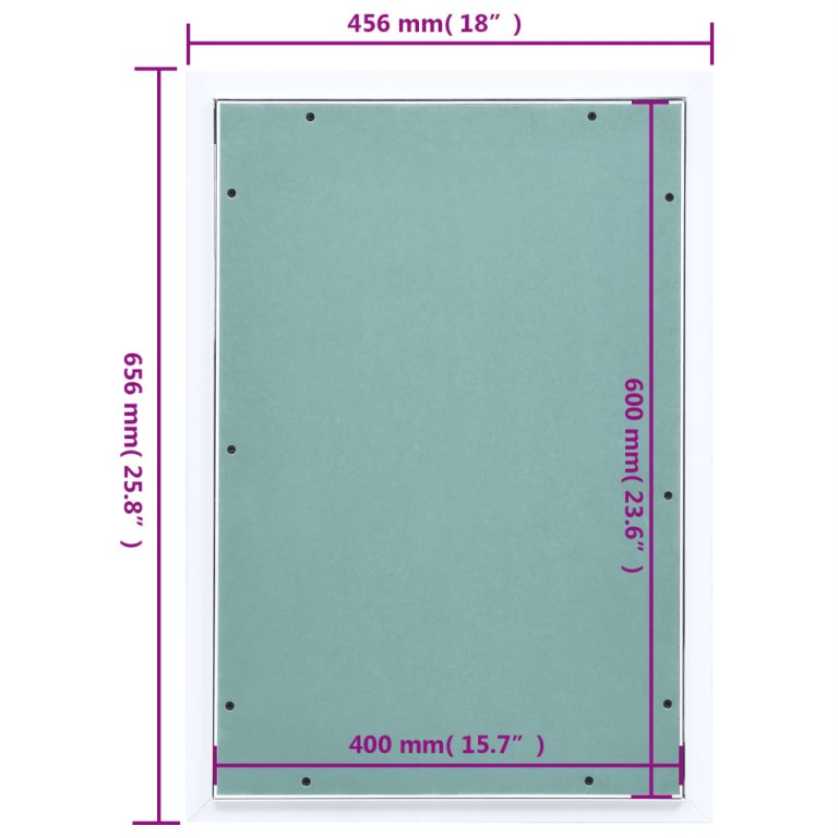 Trapă de acces din gips-carton, cadru de aluminiu, 400 x 600 mm