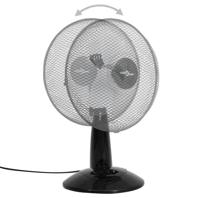 Ventilator de masă cu 3 viteze, negru, 30 cm, 40 W