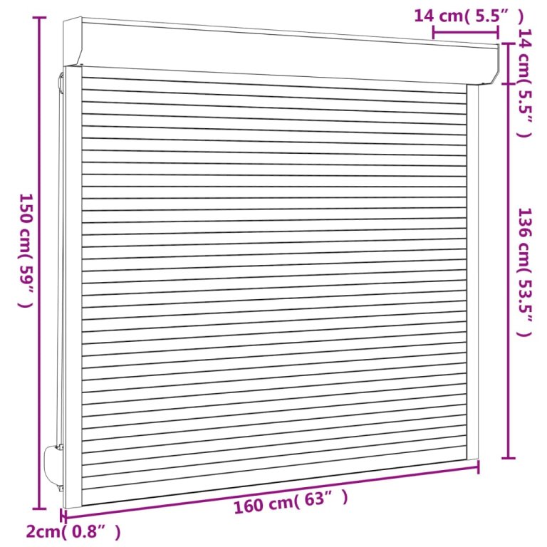 Oblon rulant, antracit, 160 x 150 cm, aluminiu