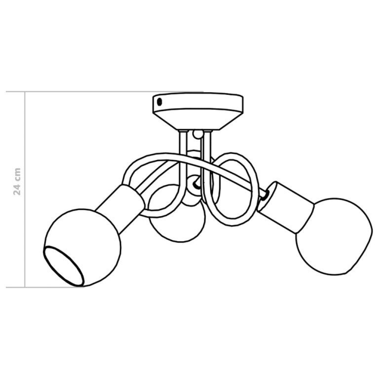 Lustră cu abajururi din ceramică, 3 becuri E14, alb, glob