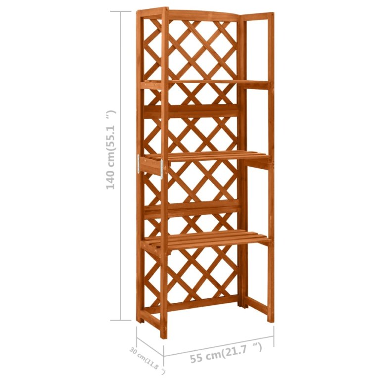 Spalier cu rafturi, 55x30x140 cm, lemn masiv brad