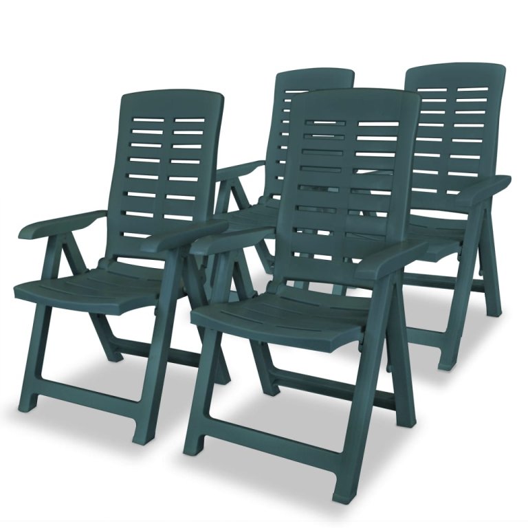 Set mobilier de exterior, 5 piese, verde, plastic