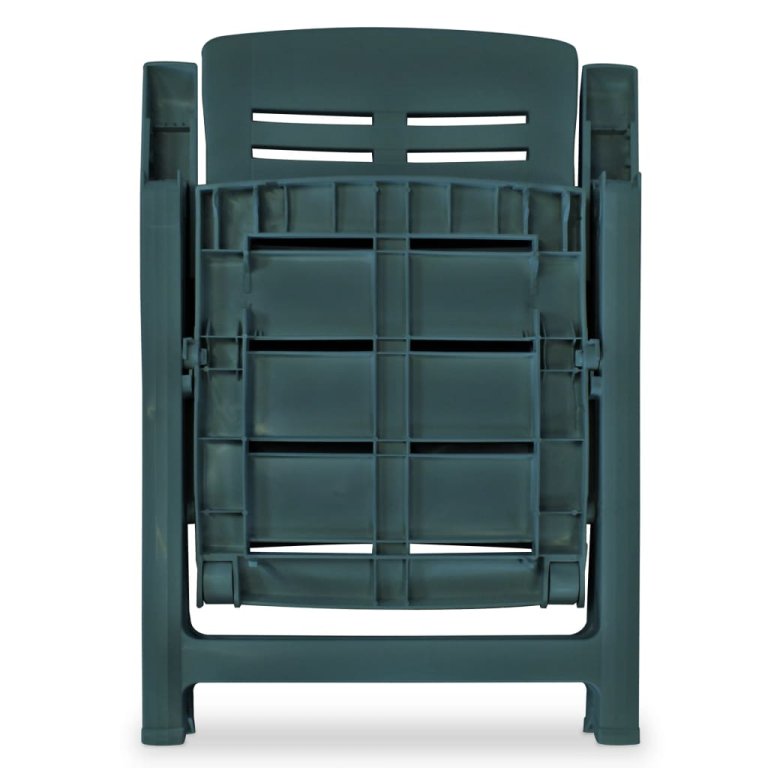 Set mobilier de exterior, 5 piese, verde, plastic