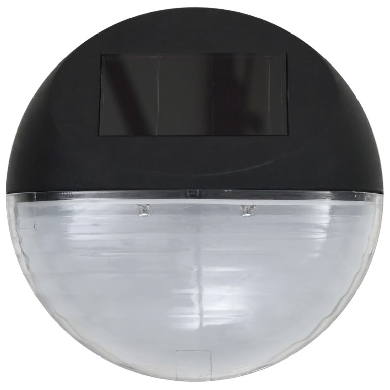 Lămpi solare de exterior, 24 buc., negru, rotund, LED