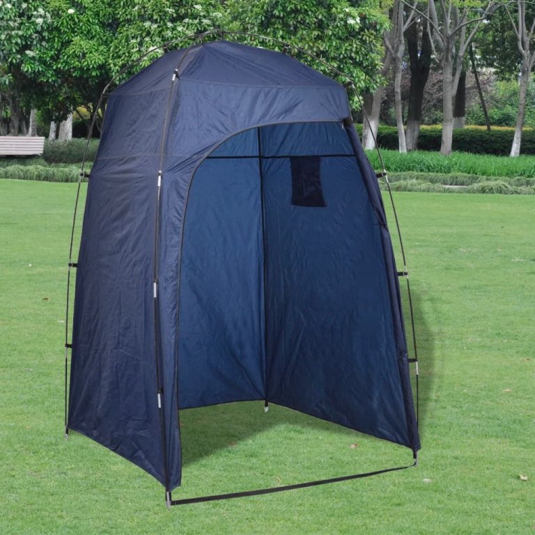 Toaletă portabilă de camping cu cort, 10+10 L