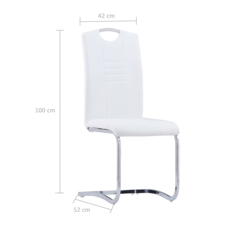 Set mobilier de bucătărie, 9 piese, alb, piele ecologică