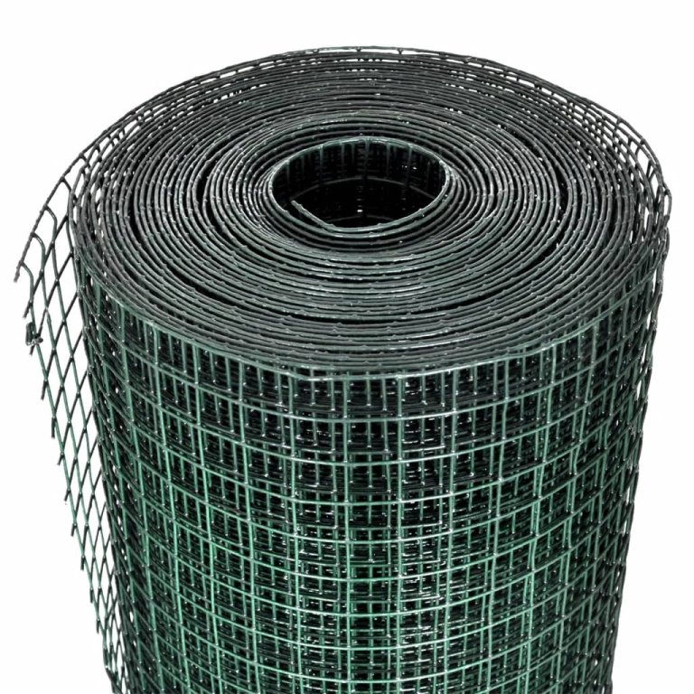 Plasă de sârmă găini, verde, 25 x 1 m, oțel galvanizat cu PVC