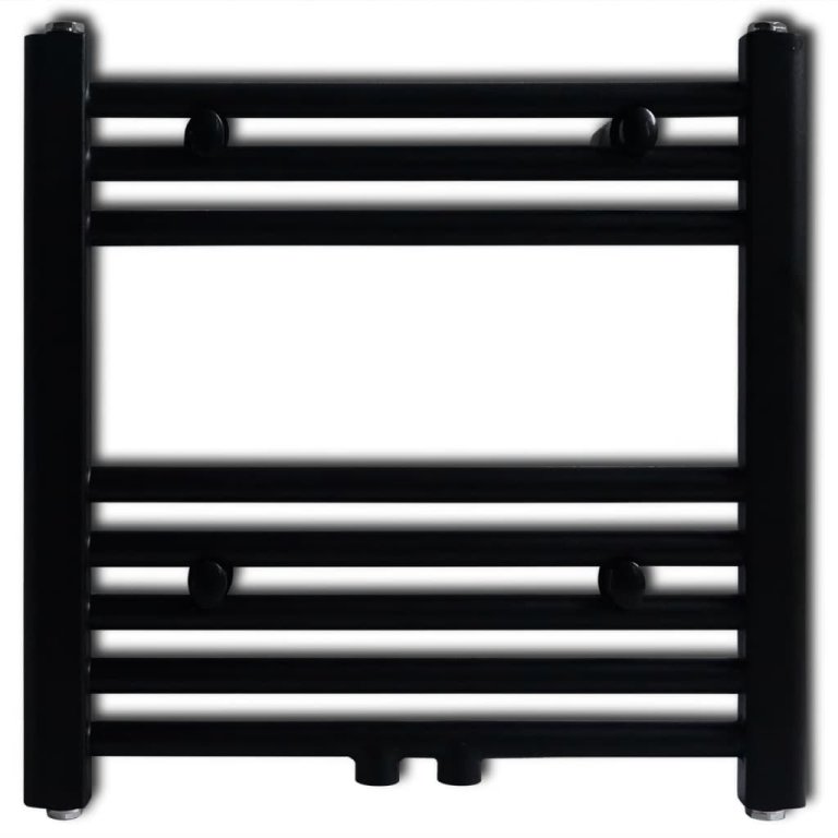 Radiator port-prosop încălzire centrală baie, drept, negru, 480x480 mm