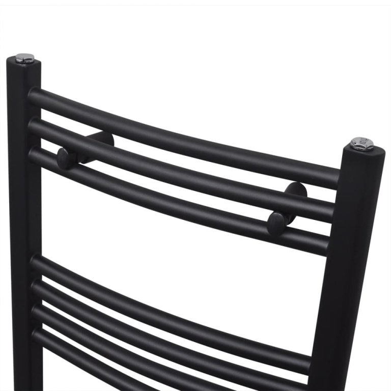 Radiator port-prosop încălzire centrală baie, curbat, negru 480x480 mm