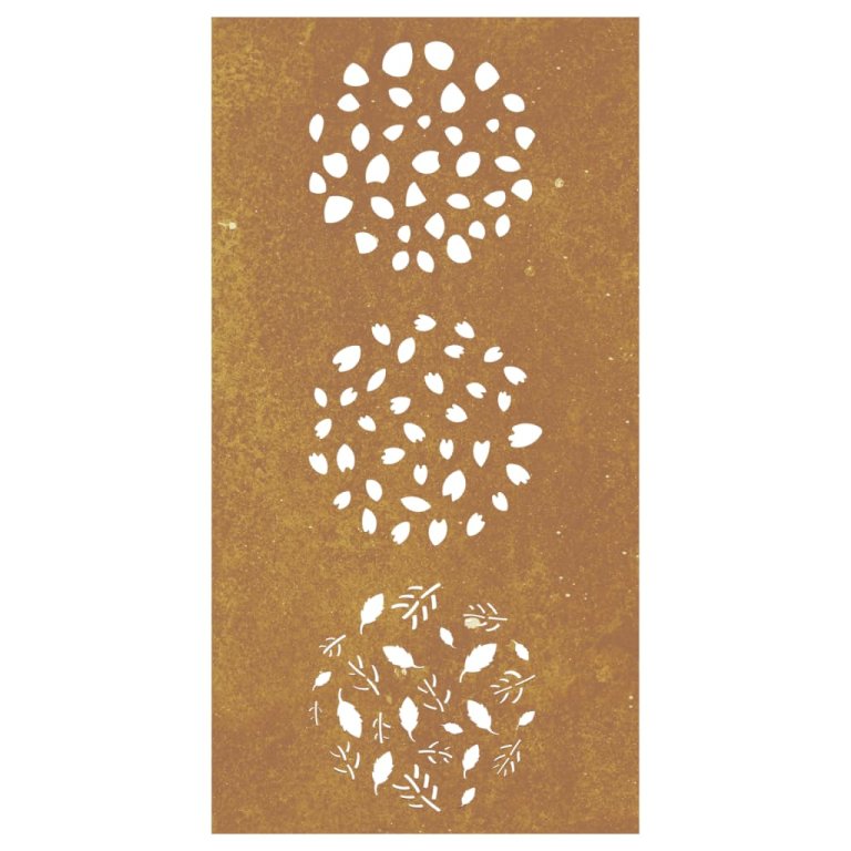 Decorație perete de grădină 105x55 cm design frunze oțel Corten