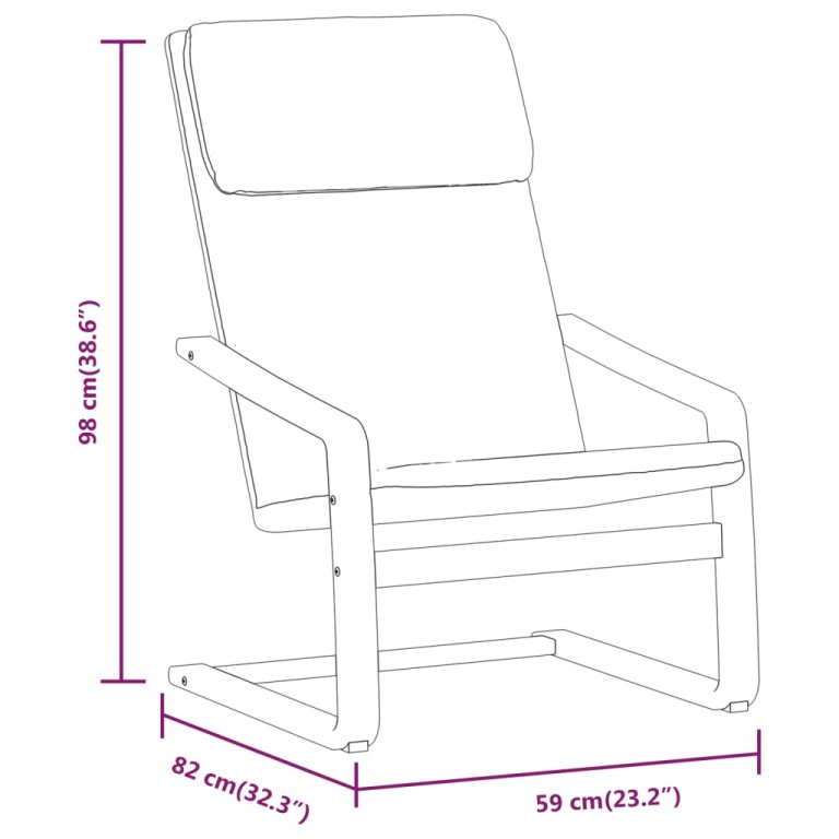 Scaun de relaxare cu taburet, maro închis, material textil