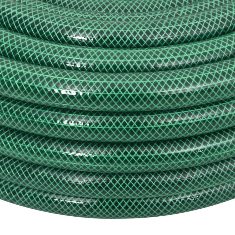 Furtun de grădină cu set de racorduri, verde, 50 m, PVC