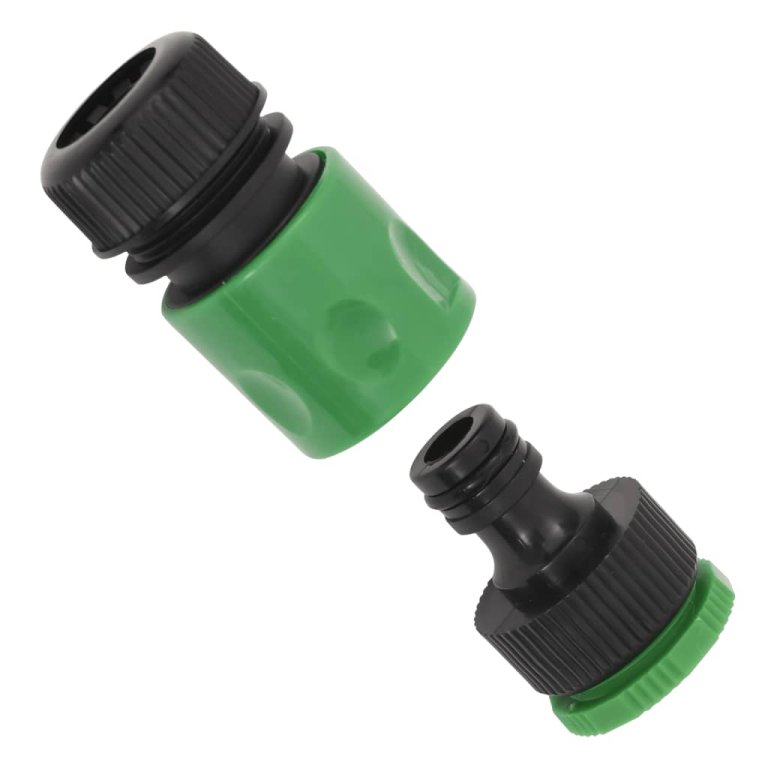 Furtun de grădină cu set de racorduri, verde, 50 m, PVC