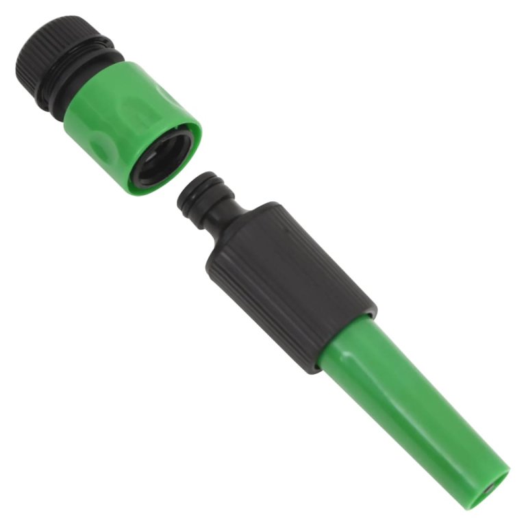 Furtun de grădină cu set de racorduri, verde, 50 m, PVC