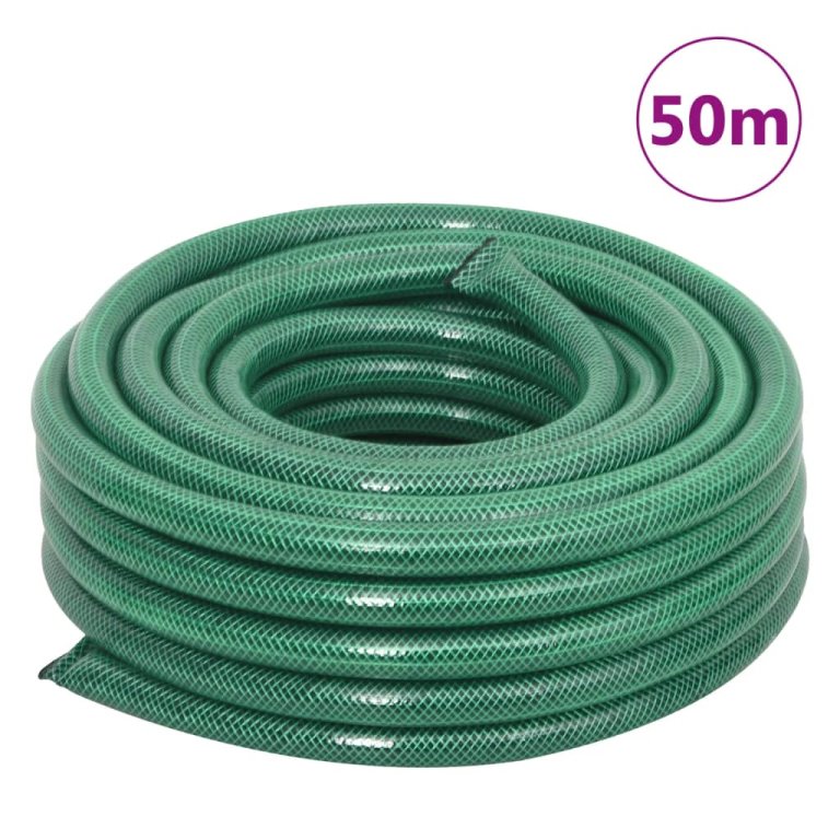 Furtun de grădină cu set de racorduri, verde, 50 m, PVC