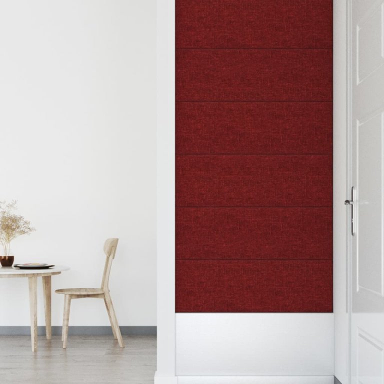 Panouri de perete 12 buc. roșu vin 90x30 cm textil 3,24 m²