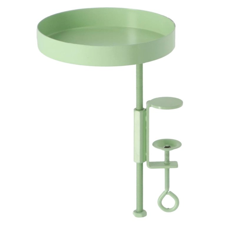 Esschert Design Tavă pentru plante cu clemă, verde, rotund, S